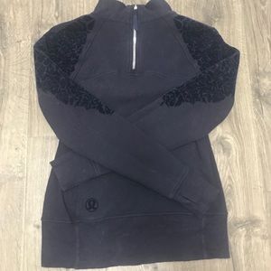 lululemon athletica Tops - Lululemon high neck sweatshirt w/ floral detail lululemon athletica Tops - Lululemon high neck sweatshirt w/ floral detail